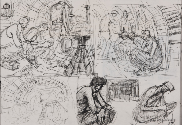 Page from a Sketch Book – Underground Miners